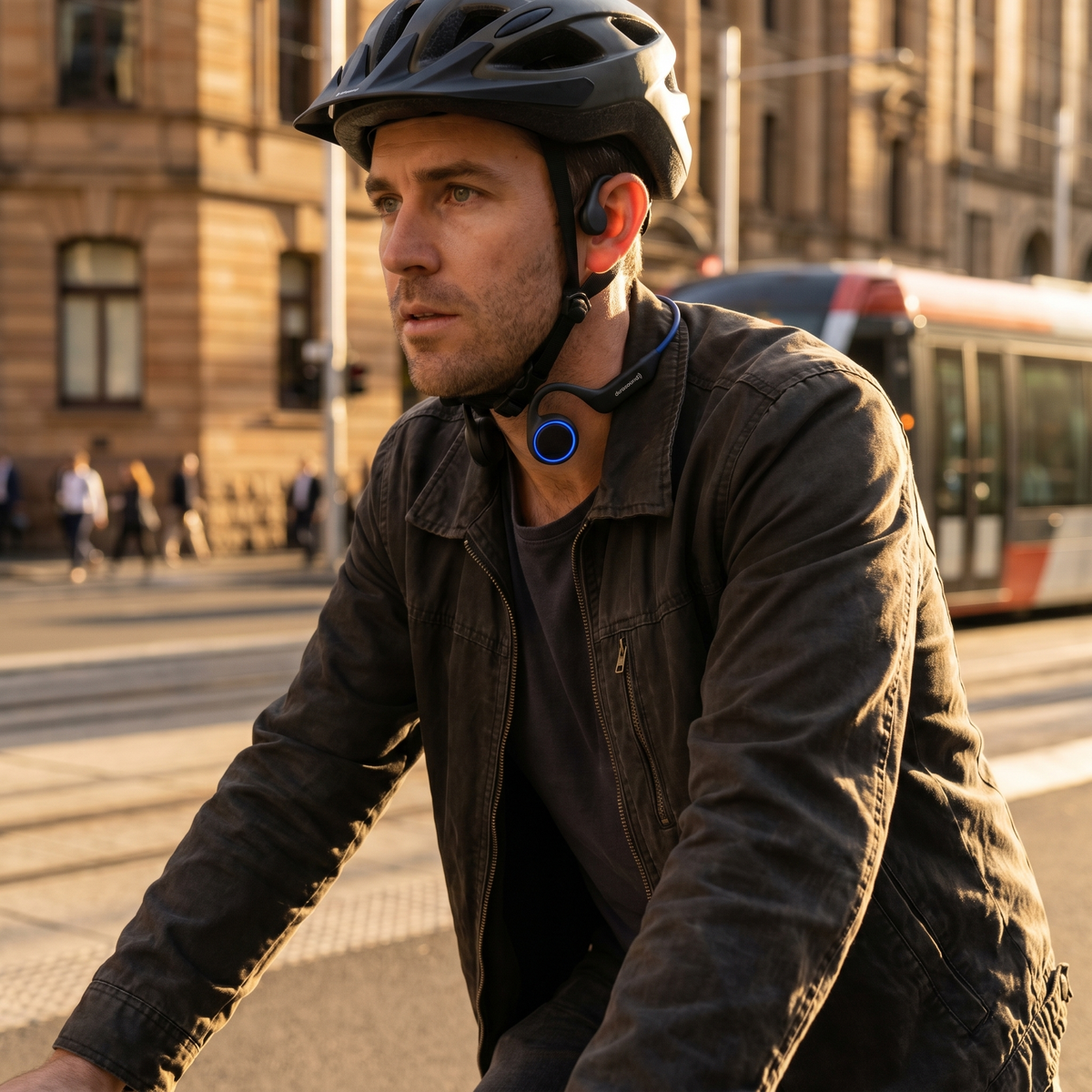 Cyclist with Open Run